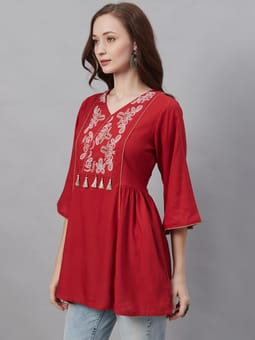 Rayon Embroidery Tunic Side Two