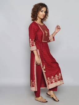 Printed Kurta With Trouser Side Two