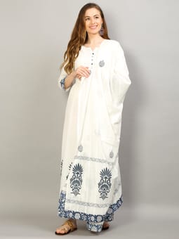 Printed Dress With Dupatta Front