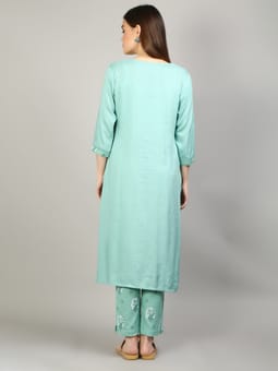 Solid Kurta With Trouser Back