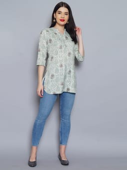Floral Printed Tunic Closer Two