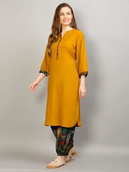 Solid Kurta With Pant Closer One