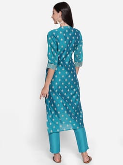 Floral Printed Kurta With Trouser Back