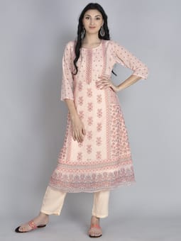 Floral Printed Kurta With Trouser Front