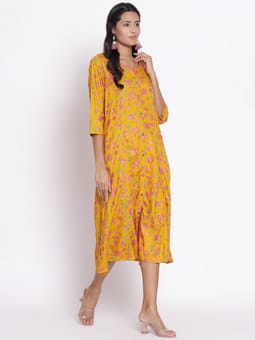 Fit and Flare Printed Dress Front