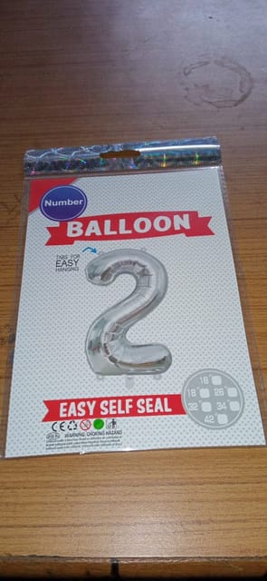 foil number balloon (2) silver