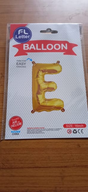 foil letter balloon (E) golden
