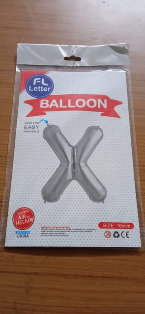foil letter balloon (X) silver