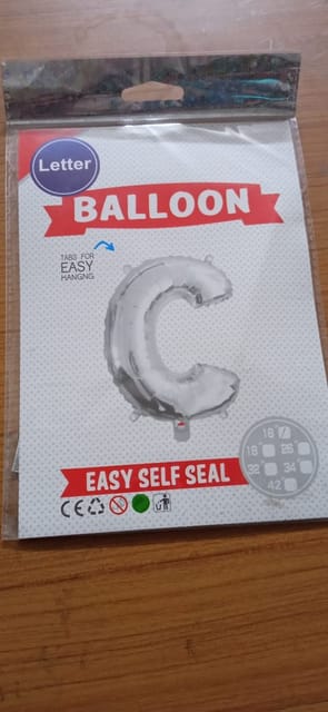 foil letter balloon (C) silver