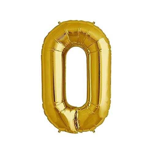 foil number balloon (0) golden