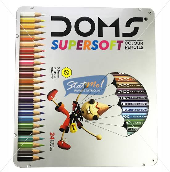 Doms pencil colours 24 shades flat tin