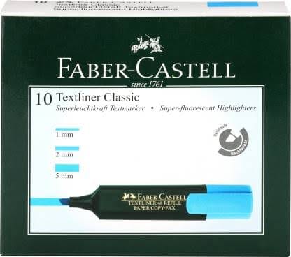 Faber castell textliner blue - set of 10