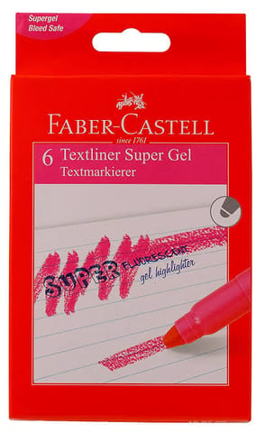 Faber castell gel textliner pink pack of 6