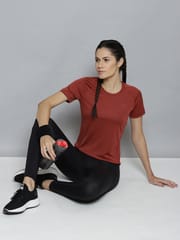 Alcis Women Slim Fit Training or Gym T-shirt - Quick-Dry