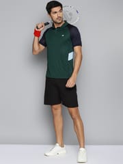 Alcis Men Colourblocked Polo Collar Slim Fit Running T-shirt