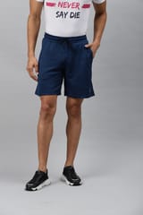 Alcis Men Blue Black Printed Slim Fit Sports Shorts - Quick-Dry