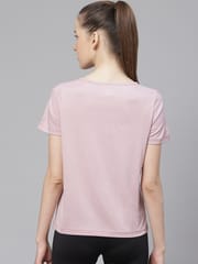 Alcis Women Printed Round Neck T-shirt - Quick-Dry