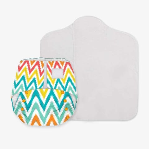 Snugkins Newborn Bliss - Reusable Cloth Diapers ,Fits 2.5kg 7kg - Macaroon Ikat